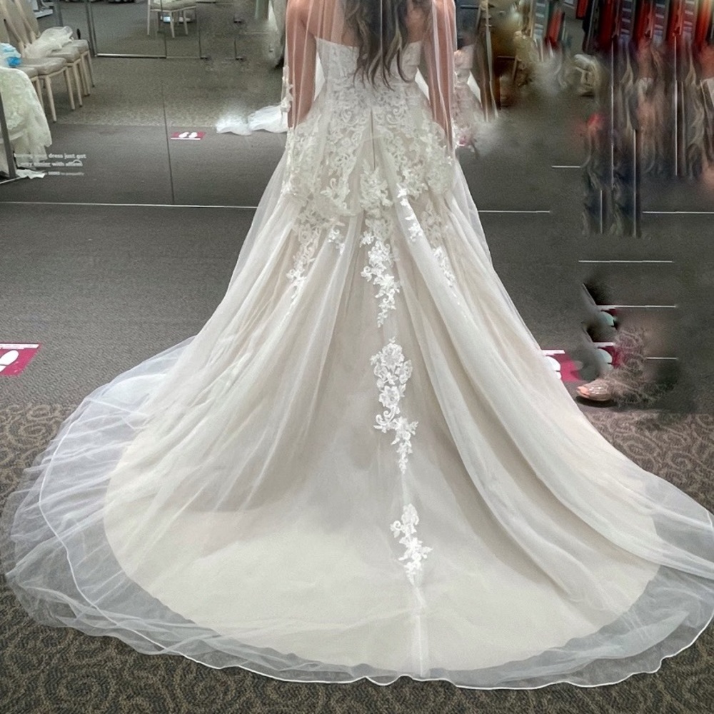 David’s bridal sheer lace and tulle ball gown wedding dress - Picture 10 of 10